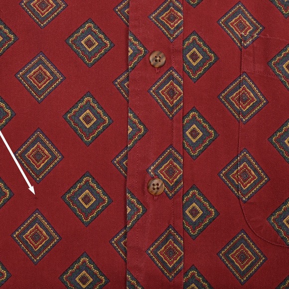 Vintage Sears Roebuck Co Single Needle Cotton Geometric Western Shirt Men's L - Picture 8 of 9